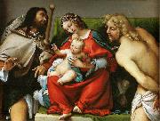 Lorenzo Lotto, Madonna mit Hl. Rochus und Hl. Sebastian